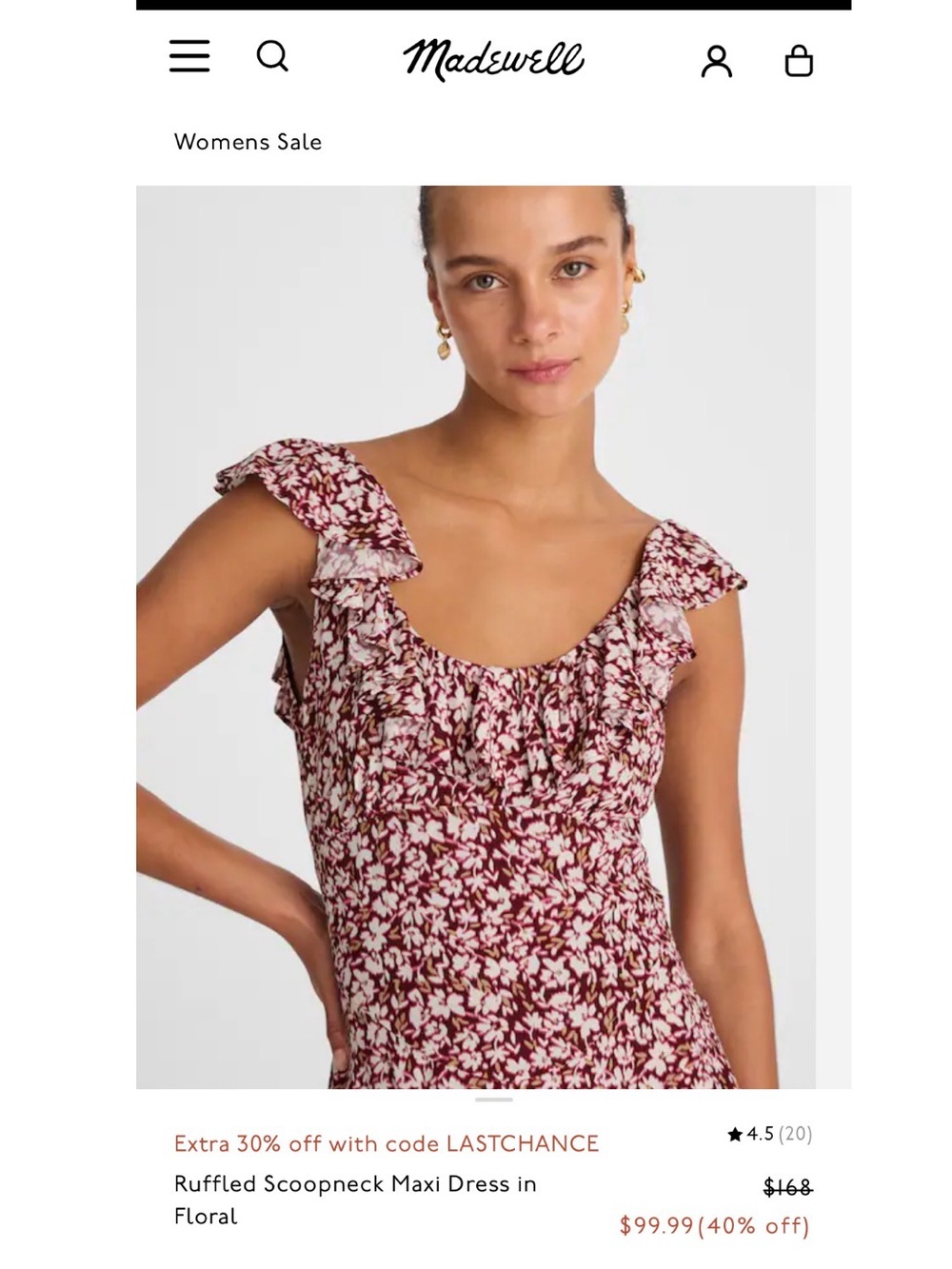 Madewell Ruffled Scoopneck Maxi Dress